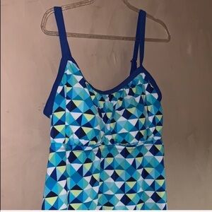 Kims Wmn's Blue Geometric Lined Wire Free …